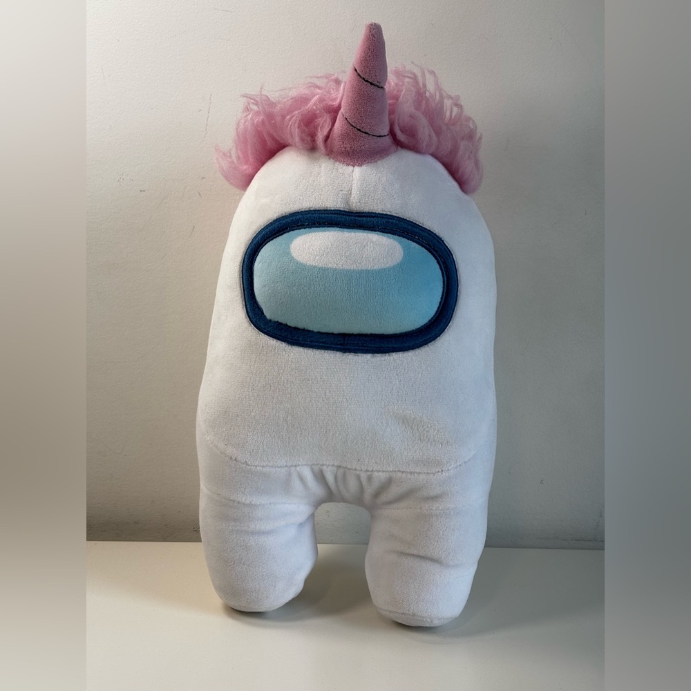 Official Among Us Plush 12" – Toikido Yume White Unicorn w/ Pink Hair 🦄✨